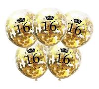 16 Gold Number Balloons - 12 Inch 16th Birthday Decorations