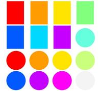 16 Hojas Celofán De Colores, Hojas Transparentes Redondas Rectangulares, Fundas Para Dislexia, Soportes De Apoyo Para Dislexia, Fundas De Colores