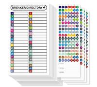 16 hojas de etiquetas para panel de interruptor, caja eléctrica, números, etiquetas de panel de interruptor, etiqueta adhesiva eléctrica, catálogo de números, centro de carga, adhesivo impermeable