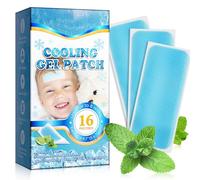 16 hojas de parches de fiebre para niños, parches de gel refrescante para clima cálido para adultos, parches para dolor de cabeza, almohadillas frías para fiebre de frente