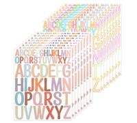 16 hojas de pegatinas con letras, 416 unidades de letras adhesivas coloridas, pegatinas de vinilo autoadhesivas, letras adhesivas para buzón, letreros, número de dirección, manualidades, álbumes de