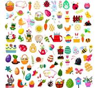 16 hojas de pegatinas de Pascua para niños, decoraciones de Pascua, huevos de conejo, pollitos y flores, para huevos, cestas, álbumes de recortes, tarjetas de felicitación, bolsas y regalos