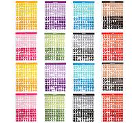 16 Hojas Pegatinas de Letras, Alfabeto Autoadhesivo, Adhesiva del Alfabeto Calcomanías, Pegatinas Autoadhesivas de Letras y Números, 8 Colores, para Scrapbooking, Decoración de Tarjetas Felicitación