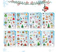16 Hojas Pegatinas Navideñas Infantiles, 284 Navidad Pegatinas para Niños, Navidad Pegatinas para Niños Manualidades, Navi-dad DIY Scrapbooking Pegatinas, Para Bolsa de Regalo Tarjeta de Navi-dad