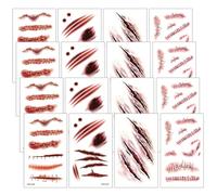 16 Hojas Tatuajes Temporales de Halloween, Tatuajes temporales Joker Escuadrón Suicida para Mujeres Hombres Niños el Partido de Halloween Prop y Cosplay