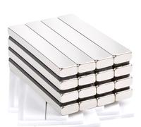 16 Imanes Fuertes Grandes de Neodimio, 60 x 10 x 5 mm, Extrafuertes, Planos, Autoadhesivos, Para Pizarras Magnéticas, Armarios de Cocina, Rectangulares, Imanes Para Nevera