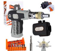16-in-1 Multi Screwdriver Set, Electric Screwdriver Gun with Magnetic Bit, Ratchet Screwdriver Set With14 Various Sizes Screwdriver Bits, Screwdriver Set Tool for Professionals, Home, DIY (Gray)