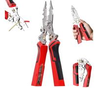16 in 1 Wire Stripper Twister for Cutting and Pulling Wires, Multifunctional Foldable 16 in One Wire Stripper with Voltage Tester, Audible and Flashing LED Alarms (1PCS)
