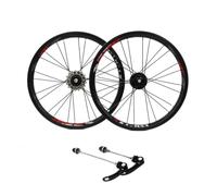 16" Juego de Ruedas de BMX + Volante de inercia 3 velocidades 9-13-17T | 74/135mm QR, Freno de disco+V, cubo con rodamiento sellado, llantas de aluminio para bici plegables