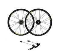 16" Juego de Ruedas de BMX + Volante de inercia 3 velocidades 9-13-17T | 74/135mm QR, Freno de disco+V, cubo con rodamiento sellado, llantas de aluminio para bici plegables
