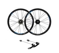 16" Juego de Ruedas de BMX + Volante de inercia 3 velocidades 9-13-17T | 74/135mm QR, Freno de disco+V, cubo con rodamiento sellado, llantas de aluminio para bici plegables