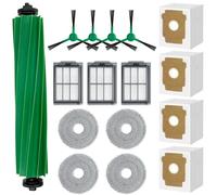 16 kits de repuesto para aspiradora para iRobot Roomba Plus 505/405, accesorios 1 cepillo principal, 3 filtros HEPA, 4 cepillos laterales, 4 bolsas para el polvo, 4 paños de fregona