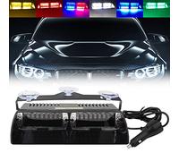 16 LED Policía Lámparas de peligro de advertencia de emergencia luces estroboscópicas para el vehículo del 12V Vehículo Vehículo SUV Interior Roof Dash Parabrisas con ventosas(Multicolor)