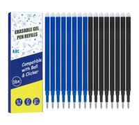 16 minas de recambio borrables de 0,7 mm para Pilot Frixion, azul/negro | 8 azules + 8 negros, compatibles con Pilot Frixion & Eberhard Faber, secado rápido, aprox. 400 m de longitud de escritura