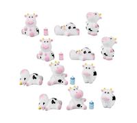 16 Miniature Cow Figurines Animal Crafts for Gift Fairy Garden Decoration (random Style)
