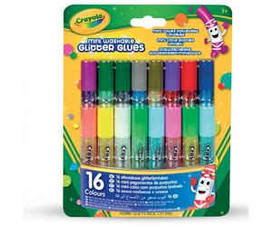16 minipegamentos lavables con purpurina Crayola