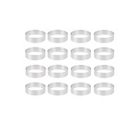 16 Moldes para Tartaletas de Acero Inoxidable 8 Cm, Postre Franc?S, Mousse, Pastel Frutas, Tarta, Anillo, Quiche, Molde Tartas