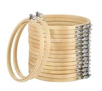 16 Pack 7 pulgadas Mini Círculo de bambú, anillo de aro de cruz de bordado para DIY Arte Craft Handy Sewing