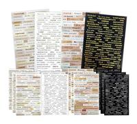 16 Páginas Frase Pegatinas Scrapbooking（4 páginas oro）para Material Papel de Scrapbooking Aesthetic Vintage Manualidades Álbumes de Recortes Decoración Fotos etc