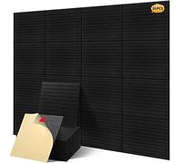 16 paneles murales de insonorización de grado profesional, paneles absorbentes de ruido, paneles acústicos premium, mejor que la espuma, diseño de cuña, adhesivos por la parte posterior, para