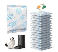 16 paquetes de bolsas desecantes de alimentos para mascotas compatibles con el comedero automático PETLIBRO/PETKIT para gatos, paquetes desecantes de repuesto con indicación de color para alimentador