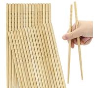 16 par Bambú Natural Con 2 Caja embalaje,Palillos Bambú Reutilizables,Bambú Artesanal de Madera Natural,Ergonomía Palillos presentan Diseño Antideslizante,para comer gourmet