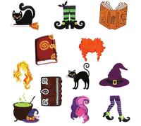 16 parches termoadhesivos de Hocus Pocus, de Halloween, bruja, transferencia de calor, parches de tela bordados coloridos