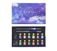 16 PC/Caja Gradiente De Vidrio Pen Starry Para Sky Glitter Dip 12 Colores Regalos Dibujo Escribir Pensas Caligrafía Arte Bricolaje Con Gradiente Para Principiantes Con Juegos