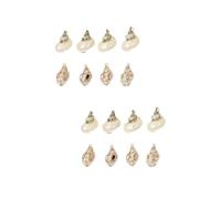 16 Pcs Conch Pendant Accessories Ring Charms Pendants Marine Ornament Crystals Necklace Pendent Labret Jewelry Hawaiian Decor Earrings Alloy Material Shell