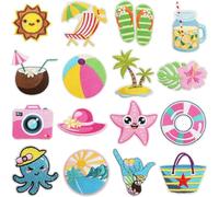 16 PCS Parches Ropa Termoadhesivos, Parches Termoadhesivos Infantiles, Tema de Playa de Verano Parche Ropa Termoadhesivo Infantiles, Accesorios DIY para Sombreros, Ropas, Jeans, Mochilas