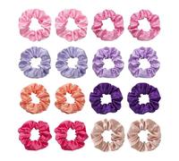 16 Pedazos De Encías De Cabello Satinado, Corbata Simple Para El Cabello, Corbata Elástica, Corbata Dulce Y Dulce, Goma De Cabello De Cola De Caballo, Herramientas Para Peinar El Cabello