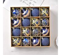 16-Piece White & Gold Christmas Ball Ornaments 2.36in Shatterproof | Shatter-resistant Plastic, 6cm Diameter, Elegant Glitter Design, Box Included, para ideal For Trees, Wreaths, Centrepieces