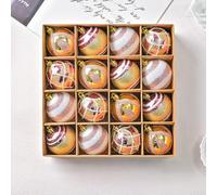 16-Piece White & Gold Christmas Ball Ornaments 2.36in Shatterproof | Shatter-resistant Plastic, 6cm Diameter, Elegant Glitter Design, Box Included, para ideal For Trees, Wreaths, Centrepieces