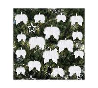 16 Pieces White Christmas Decorations Fantasy Angel White Feather Wings Ornament for Christmas Party Decoration DIY Crafts
