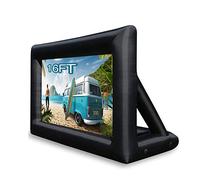 16 pies de Pantalla de proyección Inflable portátil: Set Gigante con Cuerdas, aerador y estacas, proyección Frontal, Ideal para Fiestas al Aire Libre, Patio Trasero y Entretenimiento en Piscina