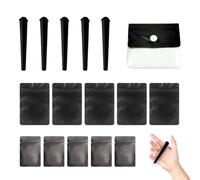 16 Piezas 120mm de Estuche Tubo para Cigarrillos Set, Tubo Negro de Plástico Duro Hermético para Cigarrillos, Incluye 5 Estuche Tubo para Cigarrillos, 10 Bolsas a Prueba de Olor, 1 Bolsa para Ceniza
