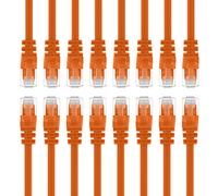 (16-Piezas) 4,2m Meters CAT5e Cable de Red Ethernet, GearIT Cat.5e con Conectores RJ45 | Gigabit LAN 10/100Mbit/s | UTP | Módem/router/conmutador/Punto de Acceso/Campos de conexión, Naranja