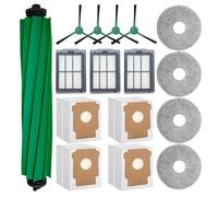 16 Piezas 505 Accesorios Recambios para iRobot Roomba Plus 505/405 Combo | para 500/400 /506/507/505X Combo,1 Cepillo Principal, 4 Cepillos Laterales, 3 Filtros, 4 Paños de Fregona, 4 Bolsas de Polvo