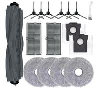 16 Piezas Accesorios para Dreame Mova E30 Ultra/ L10s Ultra Gen 2/ L10s Pro Ultra Heat/L40 Ultra Ae,1 Cepillo Principal 6 cepillos Laterales 2 filtros 4 Almohadillas de fregona 2 Bolsas de Polvo
