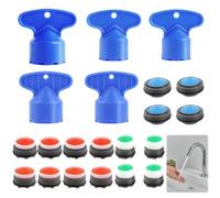16 Piezas Aireador Grifo M24,M21.5,M18.5,M16.5,Macho Boquilla Fregadero Filtro Aireadores, Boquilla Aireador Agua Grifo Viene con 5 Llaves,para Grifo de Lavabo de Cocina y Baño