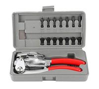 16 Piezas Alicates Perforadores Multifunción, Juego de Alicates Perforadores, Herramientas Manuales para Metal B Correa de Reloj de Goma Cuero Pla, con 15 Accesos, Profundidad