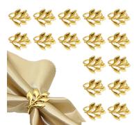 16 Piezas Anillos de Servilleta, Elegantes Anillos de Servilleta de Metal, Servilleteros Dorados Servilletero de Mesa para Bodas Banquetes Cumpleaños Decoración de Mesa