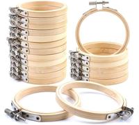 16 Piezas Bastidores para Bordar, 15 cm/6 Pulgadas Marco de Bordado Hecho a Mano,Bastidor de Madera para Bordar, Marcos de Punto de Cruz Ajustables,para Bordar Coser Tejer o DIY Manualidades