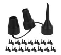 16 piezas Boquillas de Bomba Inflables de Plástico Negro, 3 tamaños | Adaptador de Válvula para Colchón Hinchable, 8,5x3,4x3,4 CM, Uso en Piscina y Camping