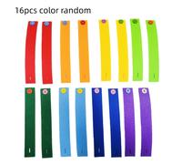 16 piezas/Colores aleatorios/Pulseras con botones no tejidas, hebillas de aprendizaje para jardín de , materiales de enseñanza, materiales de área, suministros de manualidades de motricidad para niños