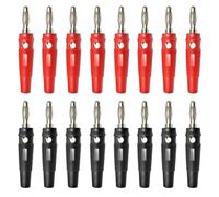 16 Piezas Conector Banana 4mm Clavija Banana 20A Chapado Nickel Banana Enchufe Audio Altavoz Conector de Cable Alta Corriente para Placa de Pared Altavoces de Alambre y Jack de Audio(Rojo Negro)