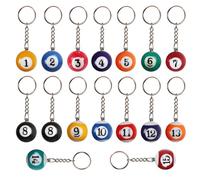 16 Piezas de Billar del Llavero, Accesorios Creativos, Regalos de Moda