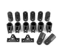 16 piezas de bisagra de cubierta de barco, mandíbula deslizante, tapa de extremo de ojo, juego de accesorios de nailon, accesorios de hardware versátiles para tubería o tubo de 22