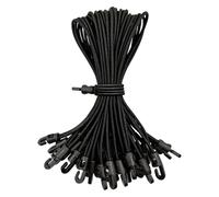 16 Piezas de Correa Elástica con Gancho, Multiusos Cuerda Extensible con Ganchos de 26 cm, Eslingas Retráctiles para Cubiertas de Camping, Cubiertas de Remolques, Cubiertas de Piscinas (Negro)