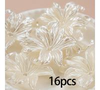 16 piezas de cuentas/dijes de flores de iris grandes blancas para hacer joyas, collares hechos a , aretes, adornos para llaveros